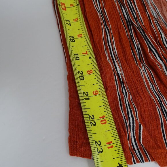 Simplee Wide Leg Palazzo Pull-on Pants Women Size L Rust Orange Stripe - Picture 9 of 10